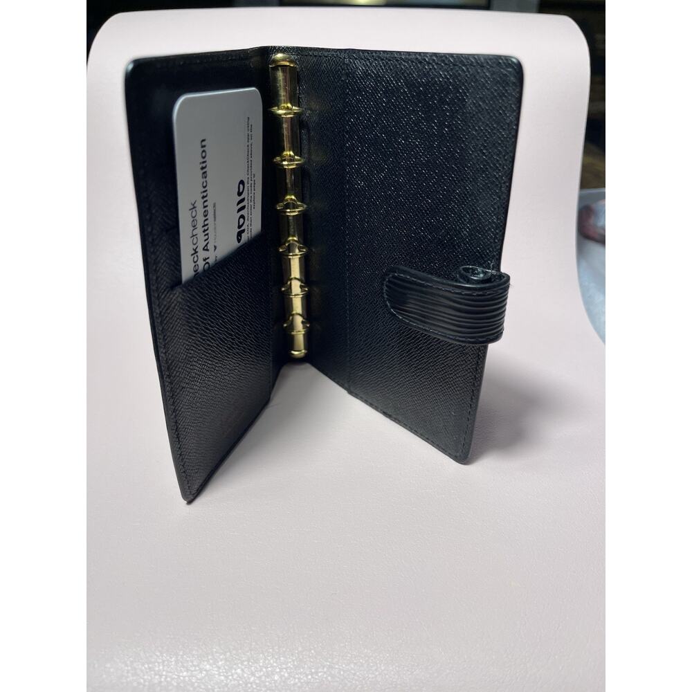 Authentic Louis Vuitton Epi Agenda Medium Noir Day Planner Cover Black
